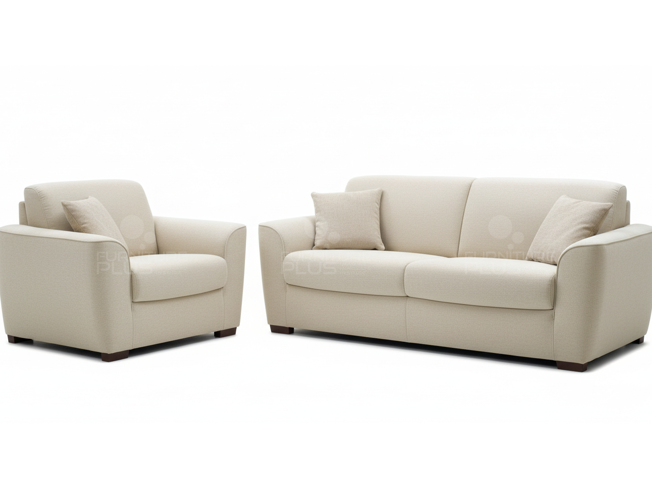 Birmingham white fully upholstered 3+1 sofa set