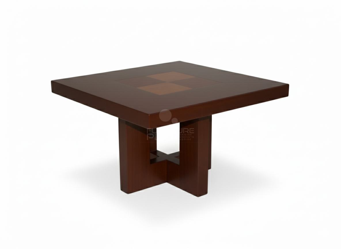 Jacob - coffee table made out of solid Mahogany timber side angle