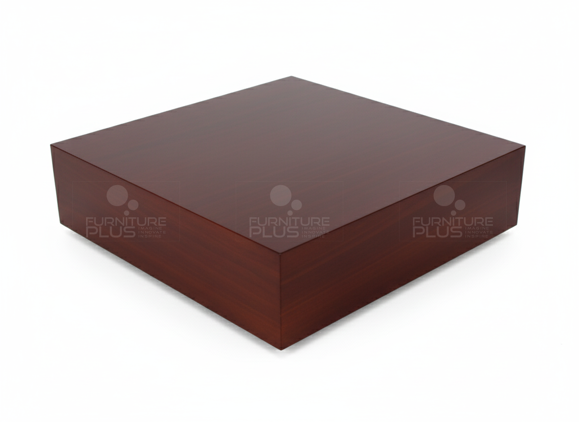 Jarvis - square coffee table made out of solid Mahogany timber side angle