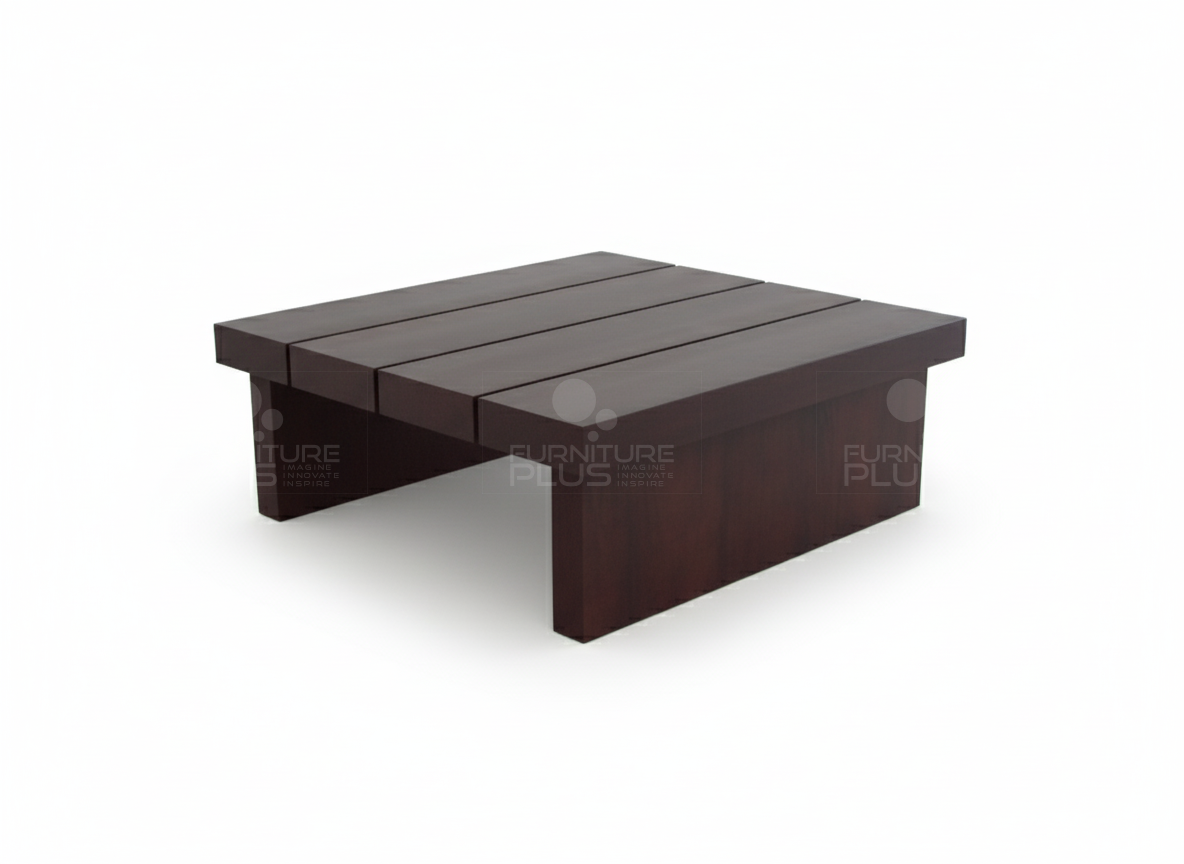 Jason - coffee table made out of solid Mahogany timber side angle
